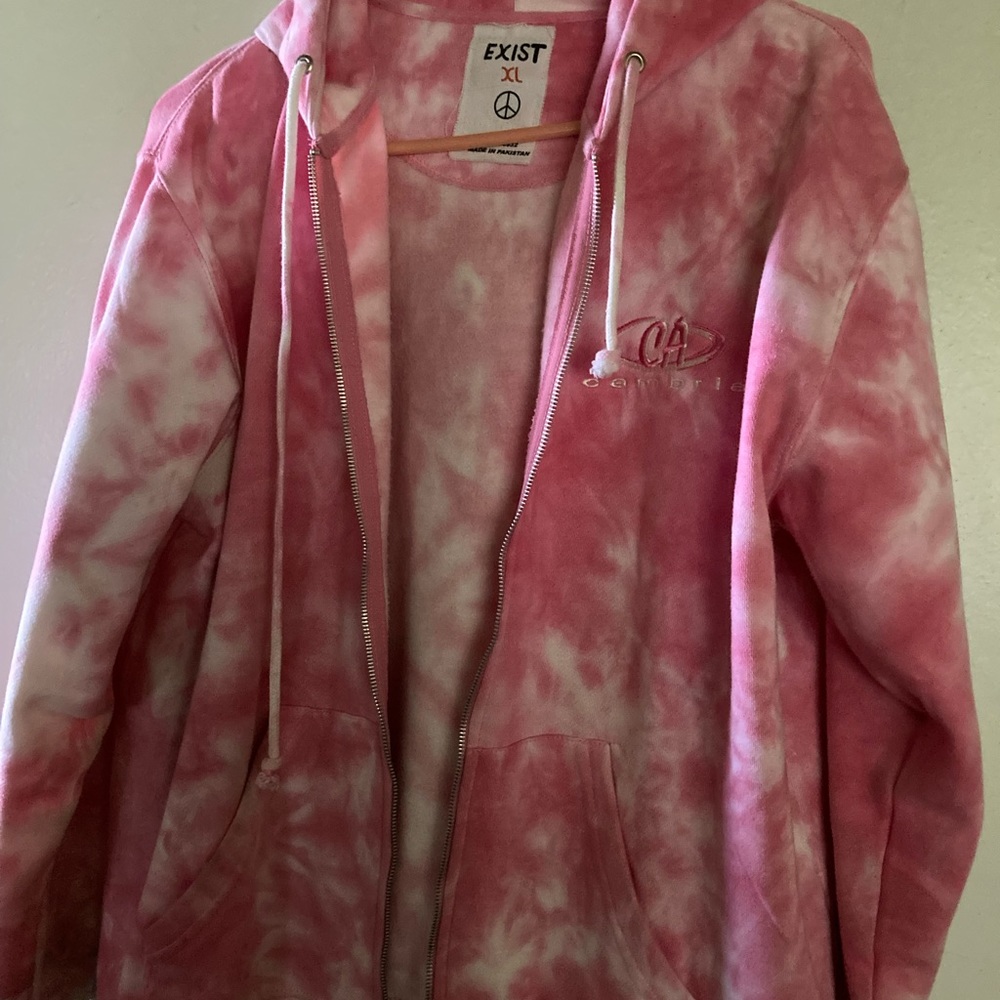 Pink Sweatshirt jacket with hood